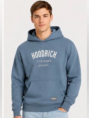 Hoodrich Men's Pullover OG Tycoon Hoodie in Dusty Blue